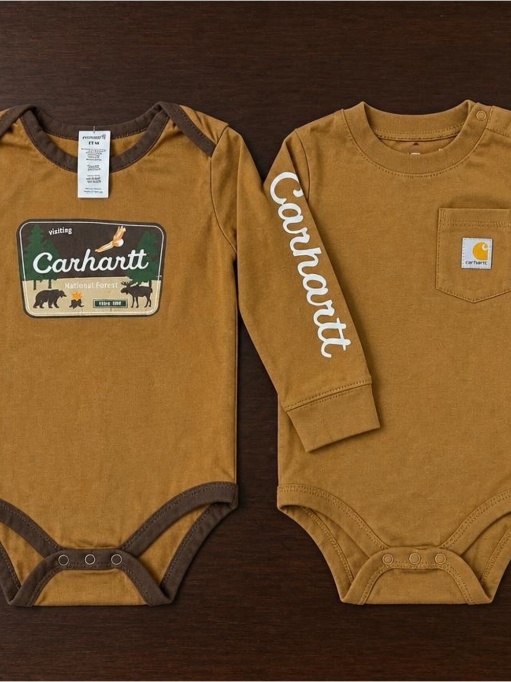 Carhartt baby 2-piece long sleeve bodysuit set in size 12 Months.